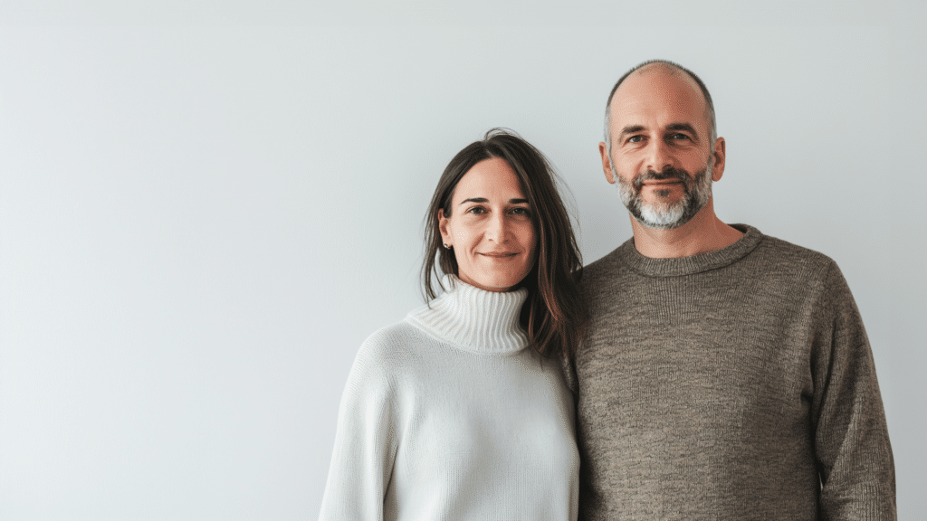 Serene Couple in Cozy Attire