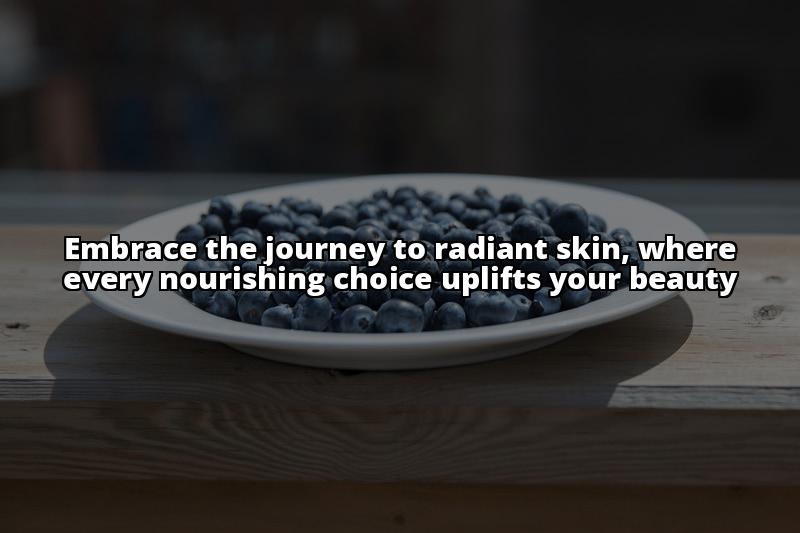 blueberry plate on patio - Image of A colorful plate of nutrient-rich foods that support skin health